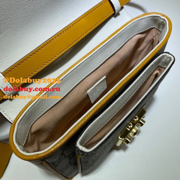 High Quality Gucci Designer 658487 Padlock mini bag in GG Supreme canvas