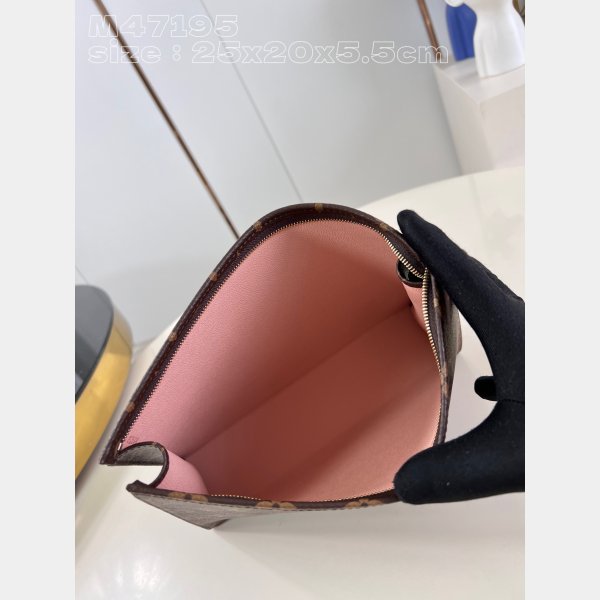 High Quality Trio Toilet Pouch LV M47195 1:1 Mirror Handbags Online Sale