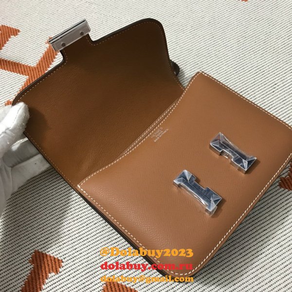 Hermes Constance Bag 18cm Epsom Leather Camel 1:1 Mirror