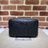 Gucci 766957 Knockoff Accessories Jumbo GG Toiletry Case Black Bag