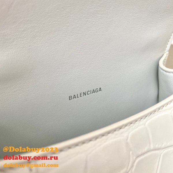 Duplicate Balenciaga Online Store Crocodile Pattern Hourglass 19/23cm Bag