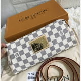 Louis Vuitton Pochette Eva White Damier Azur Canvas Cross Body 7 Star N55214 Bag