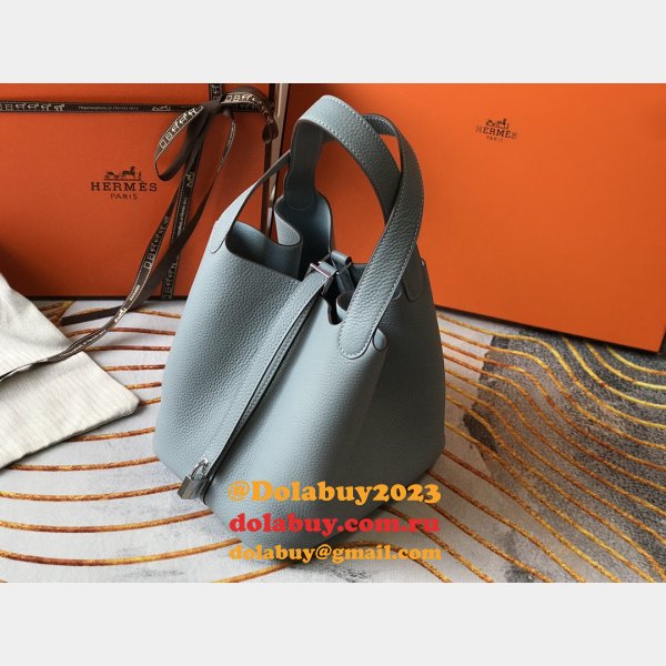 Designer Hermes Picotin Bags 18/22CM Silver Copy Best Online