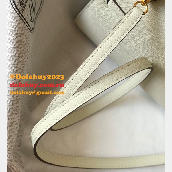 Knockoff Hermes Mini Kelly Handbag Epsom leather Off white