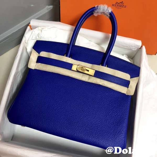 Hermes Birkin 35cm Togo leather Handbags Electric Blue Knockoff