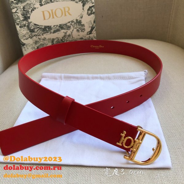 High Quality Christian Dior AAA Belts red/black/brown 30mm 1:1 Mirror