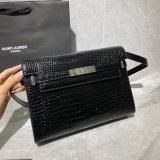 Duplicate Saint Laurent Nano Manhattan Calfskin Silver Bag