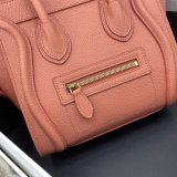 Duplicate Celine Pink Nano Luggage bag in drummed calfskin