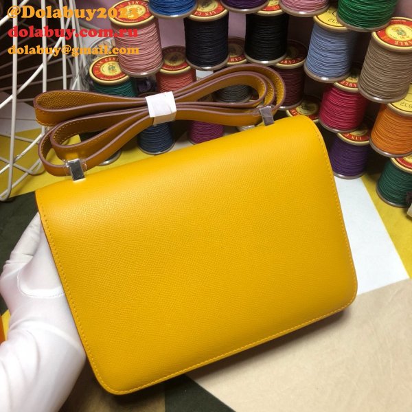 Hermes Constance Bag 23cm Epsom Leather Yellow Top Quality