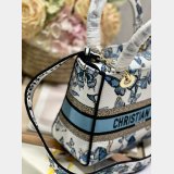 Blue/Pink Christian Dior Copy 9027 Five Grid Embroidery Lady Bag