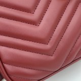 Gucci Perfect Knockoff Wholesale 447632 GG Marmont Small Matelassé Shoulder Red Bag