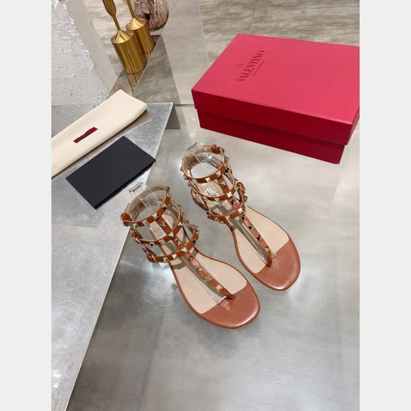 Valentino Knockoff ROCKSTUD METALLIC FLAT FLIP-FLOP SANDAL