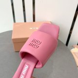 Miu Miu Fashion Bread Slippers Heel Sandals Shoes