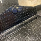 YSL Wholesale Clutch in embossed crocodile shiny black leather