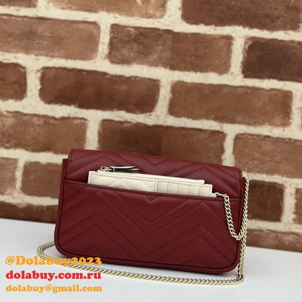 Gucci 1:1 Mirror GG Marmont Mini Crossbody Luxury 751526 Red Bag