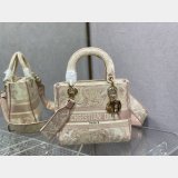 Top Quality Fake Lady Embroidery Canvas Dior 24CM High Quality bag Bag