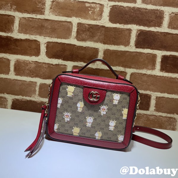 Luxury 1:1 Mirror Gucci 655596 Doraemon X Red Bag