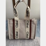 Designer Quality Chloe Woody Tote Bag in Cotton Canvas 36CM