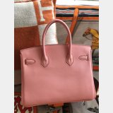 Hermes Birkin Epsom leather Handbags Pink Golden 1:1 Mirror