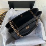 CC Small Shopping Top Quality Black Bag calfskin & gold-tone metal