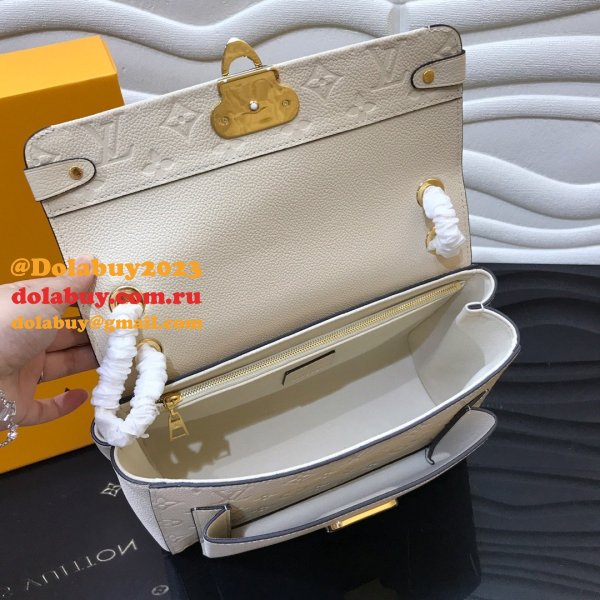 High Quality Louis Vuitton Monogram Empreinte Leather Vavin PM M43931 White Bag Wholesale