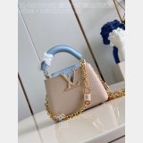 Designer Louis Vuitton Capucines AAA+ M48865 Blue Flower Bags