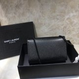 YSL Designer Crossbody Bags Leather & Chain 20cm Black