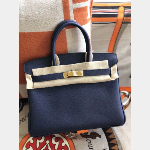 Hermes Birkin Epsom leather Handbags Dark blue Fashion