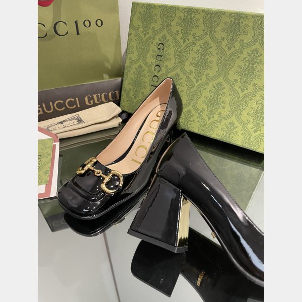 Pump Patent Heels Ballet Flat Horsebit Fashion Gucci Shoes