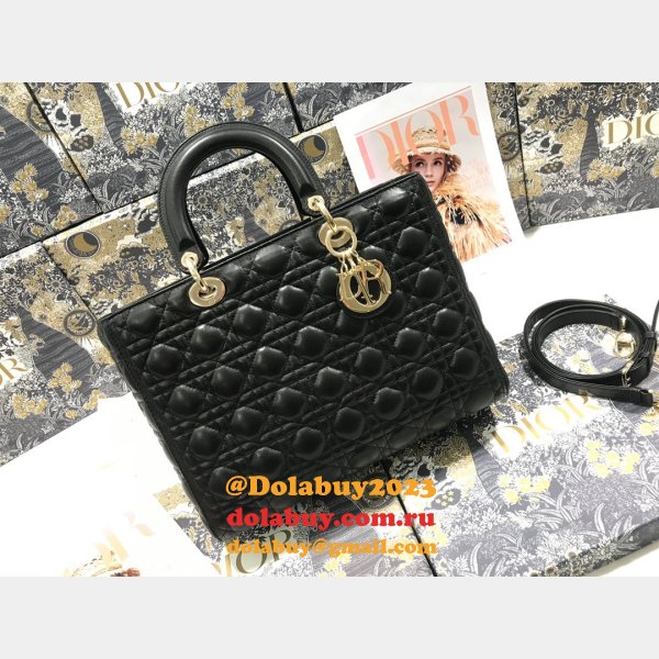 High Quality bag Duplicate dior lady lambskin 32CM HANDBAG