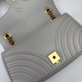 Top Gucci Grey Matelassé GG Marmont Small Shoulder 443497 Fashion Bag