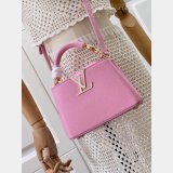 Designer The Capucines Louis Vuitton Knockoff M48865 Peach Pink Enamel Tip Bag