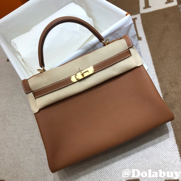 Hermes Kelly 32cm Togo leather Camel Duplicate