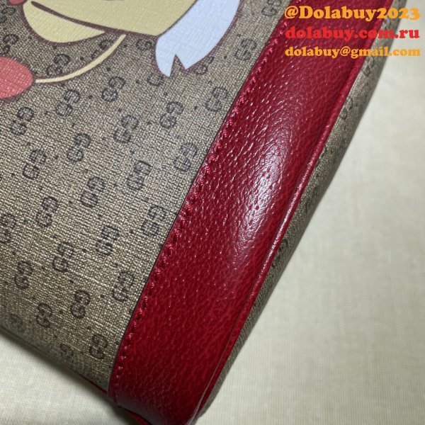 Wholesale Doraemon x Gucci small bucket 655597 red bag