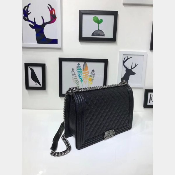 Designer Le Boy large Best Black Bags Caviar 30cm