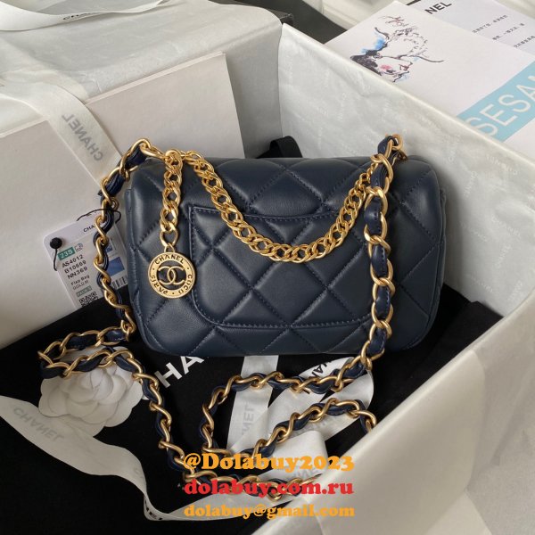 Perfect Copy Top Quality AS4012 Flap Black Knockoff Bag