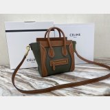 Designer Duplicate Celine Brown/Green Luggage Bags For Sale