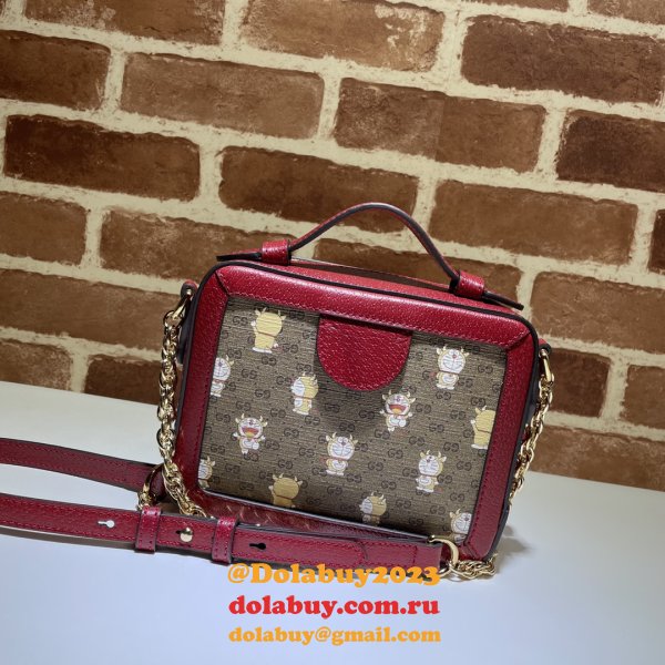 Luxury 1:1 Mirror Gucci 655596 Doraemon X Red Bag