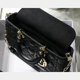 Dior High Quality Wholesale Black/White Lady Dior Cannage Tech Pouch 26cm