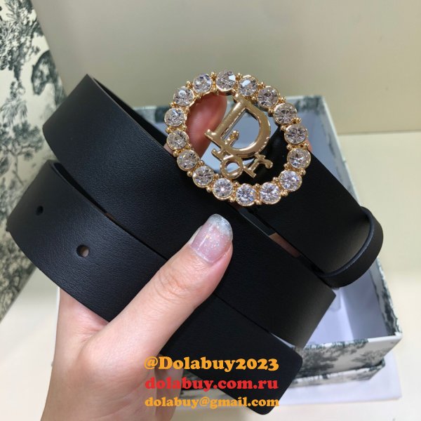 Wholesale Christian Dior AAA Belts 30mm Black Duplicate