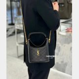 Saint Laurent 763961 Perfect Gaby Top Handle Bucket Shoulder Bags