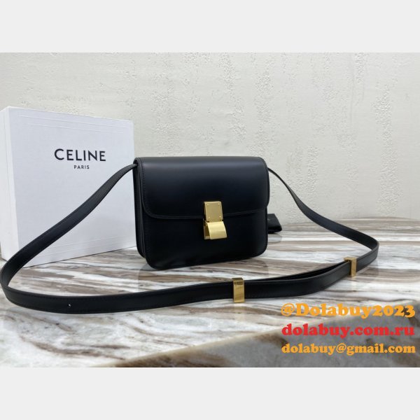 High Quality bag Celine Teen Classic Leather Shoulder Black Bag