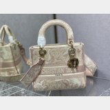 Top Quality Fake Lady Embroidery Canvas Dior 24CM High Quality bag Bag