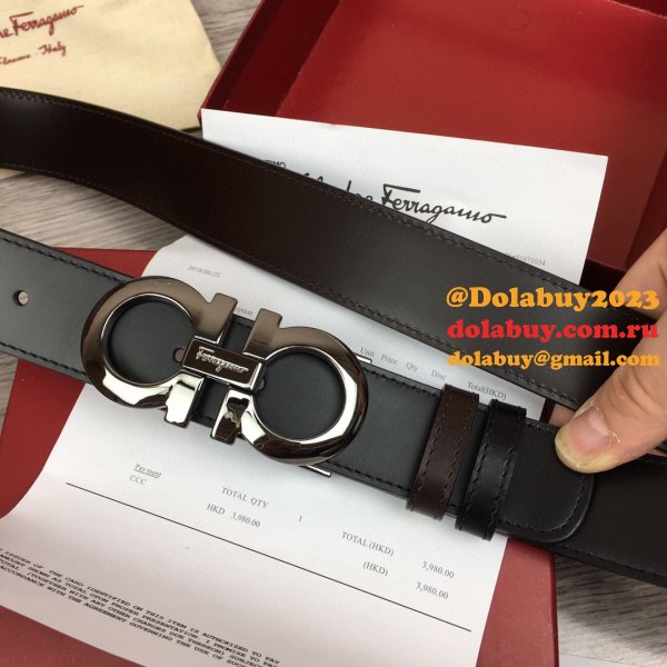 Copy Designer Salvatore Ferragamo 35 mm Black Belts