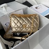 Luxury Inspired AS3241 Flap Bag Strass & Gold-Tone Metal Lambskin