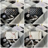 Duplicate AS4967 Classic Flap Luxury 7 Star Black/White Bags