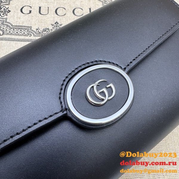 Petite GG Continental Wallet 762167 Black Gucci Knock Off Bag Inspired