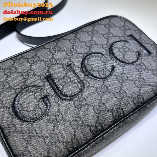 High Fashion Gucci 768391 Shoulder Grey and Black High Quality bag Bag