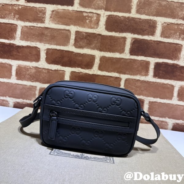 Gucci 1:1 GG Rubber-effect 771321 Shoulder Black Best Bag