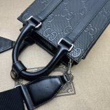 Fake Gucci UK 696010 GG embossed mini tote black bag